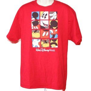 Walt Disney World Mickey Mouse Slide Puzzle Red T-Shirt XL 23" Pit2Pit